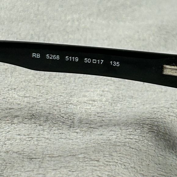 Ray Ban Eyeglasses Black Rectangular Frame Only Classic RB 5268 5119 50-17 135 - Picture 6 of 7